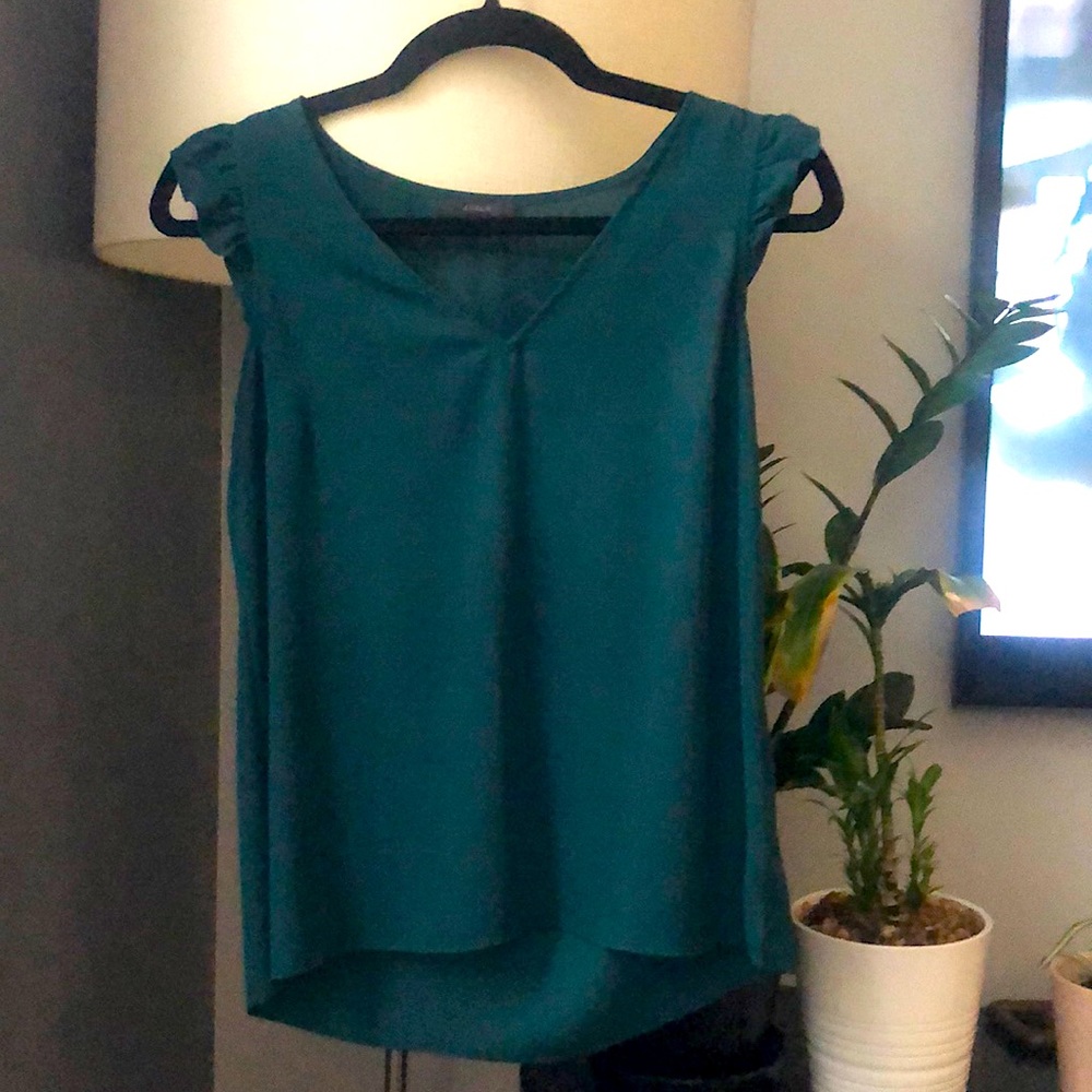 JCrew Green Flowy Top